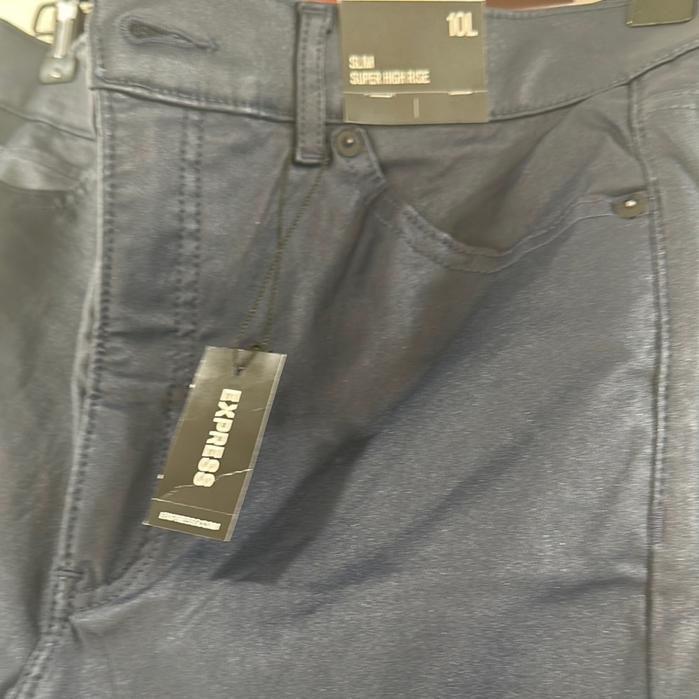 Express Super High Rise Slim Jeans - Dark Blue